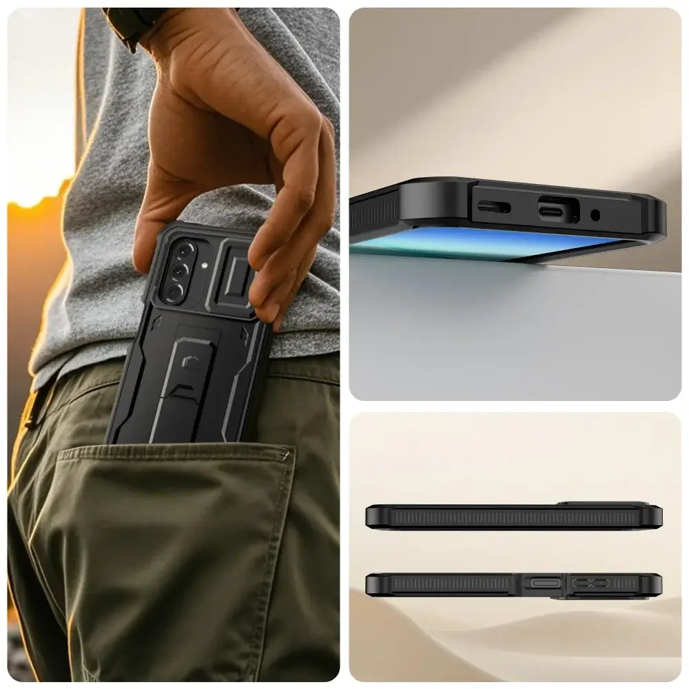 Tech-Protect Samsung Galaxy A17 4G / 5G - Kevlar Cam+ - Θήκη με Προστασία για την Οθόνη και την Κάμερα και Stand - Black - likebrands.gr