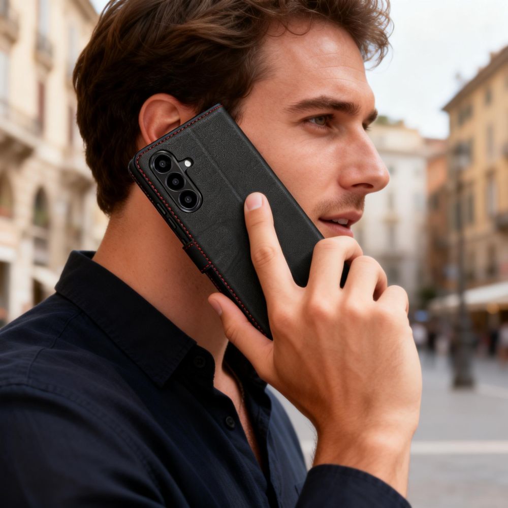 Tech - Protect Samsung Galaxy A57 5G - Θήκη Πορτοφόλι Stand από Δερματίνη - Wallet - Black / Red