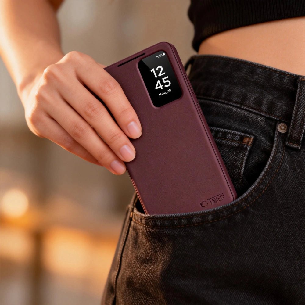 Tech - Protect Samsung Galaxy S26 - Θήκη Βιβλίο με Θέση για 1 Κάρτα - Smart Wallet - Mulberry