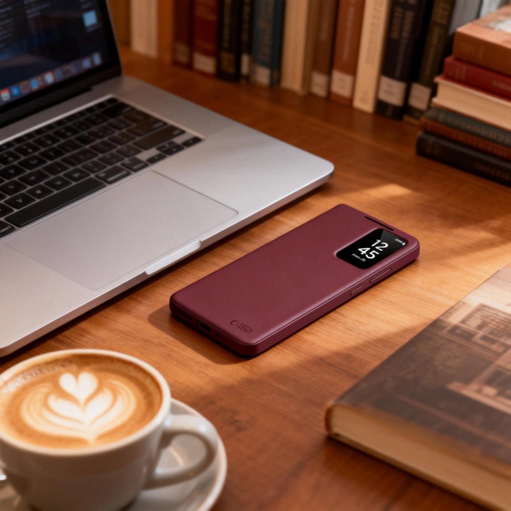 Tech - Protect Samsung Galaxy S26 Plus - Θήκη Βιβλίο με Θέση για 1 Κάρτα - Smart Wallet - Mulberry