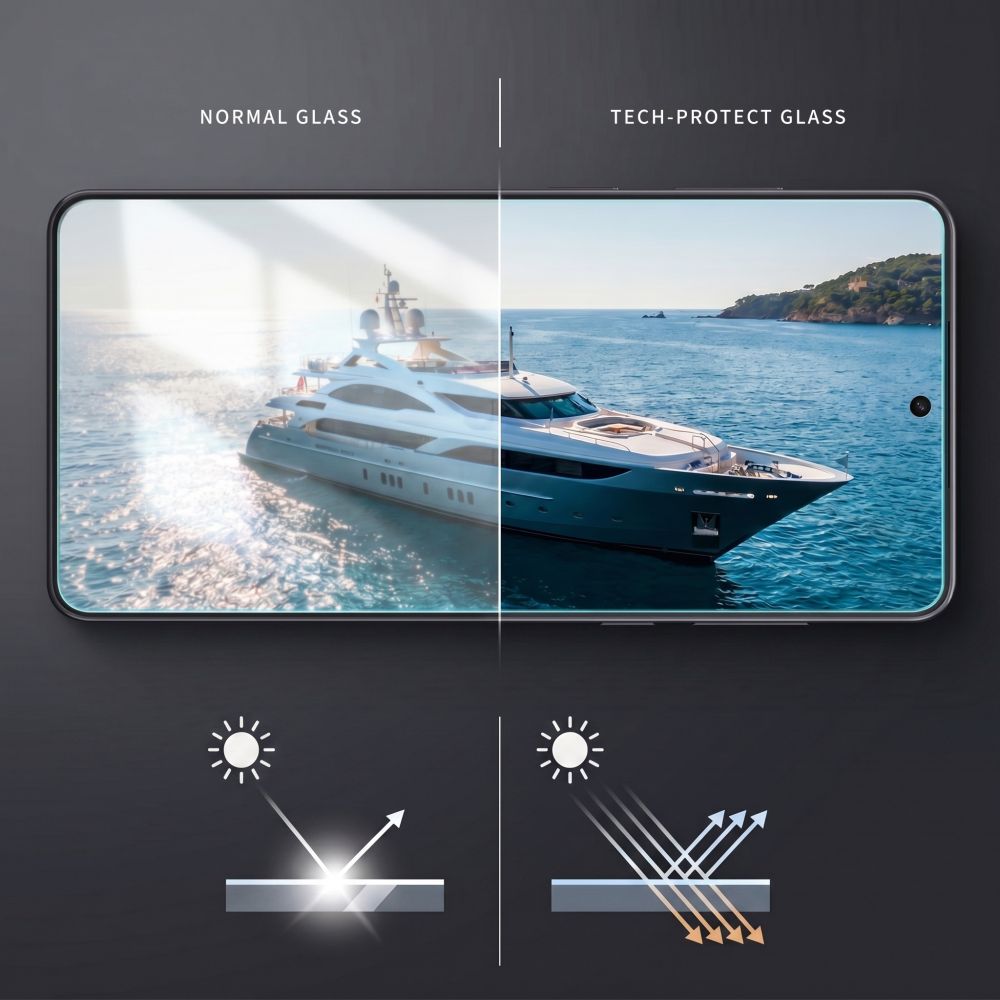 Tech - Protect Samsung Galaxy S26 Plus - Full Screen Αντιχαρακτικό Γυαλί Οθόνης Anti - Reflective - Quick Set AR+ - Black
