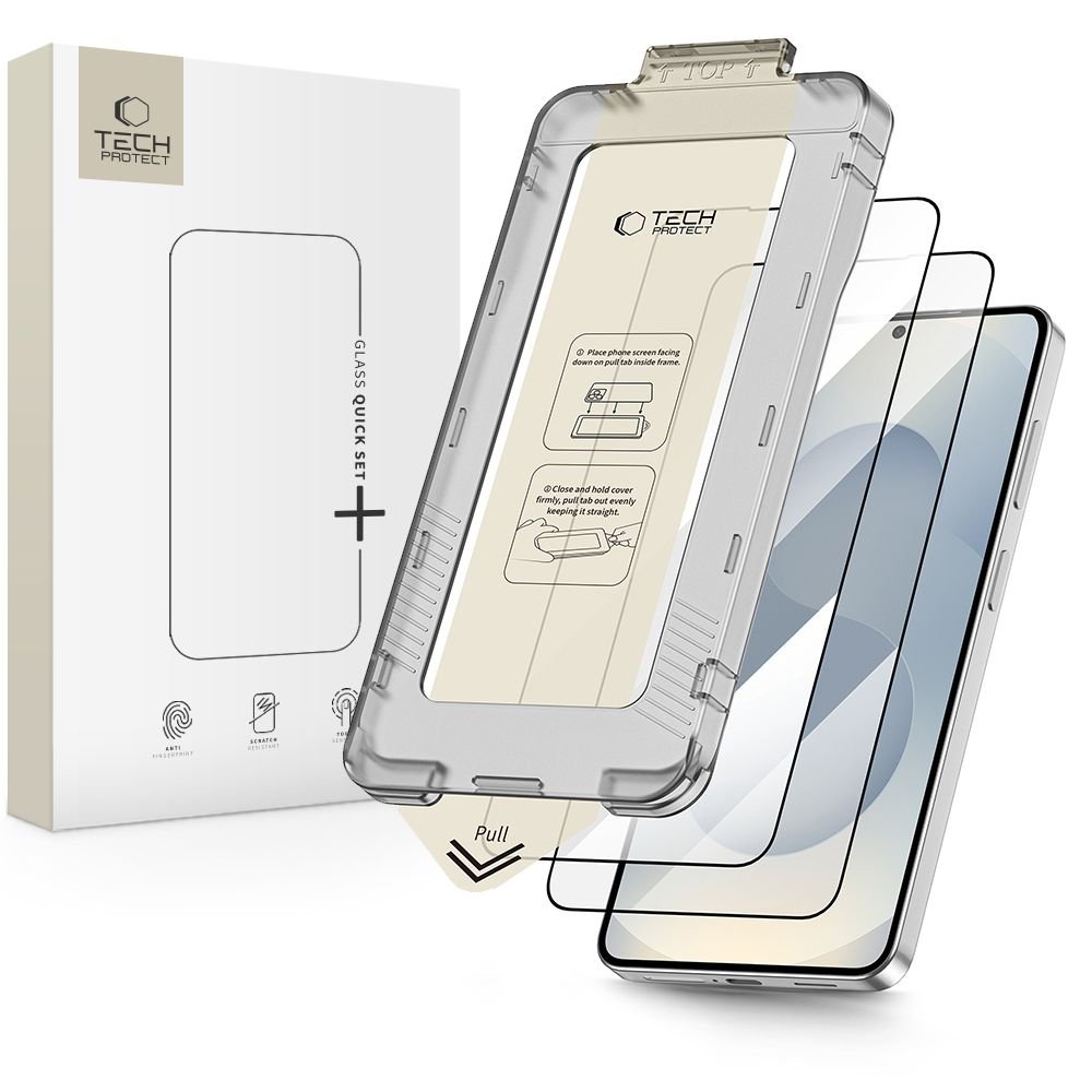 Tech - Protect Samsung Galaxy S26 Plus - Σετ με 2 Full Screen Αντιχαρακτικά Γυαλιά Οθόνης με Οδηγό Τοποθέτησης - Quick Set+ - Black