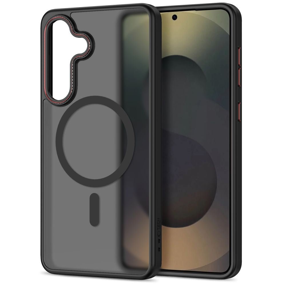Tech - Protect Samsung Galaxy S26 - Σκληρή Θήκη με Πλαίσιο Σιλικόνης - MagCam MagSafe - Matte Black / Red