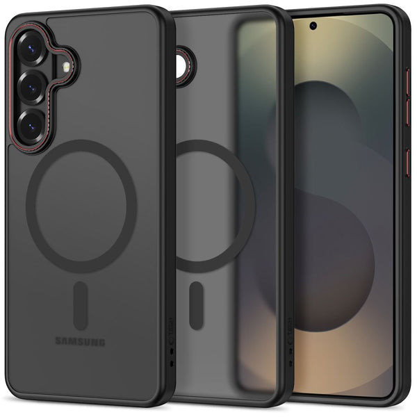 Tech - Protect Samsung Galaxy S26 - Σκληρή Θήκη με Πλαίσιο Σιλικόνης - MagCam MagSafe - Matte Black / Red