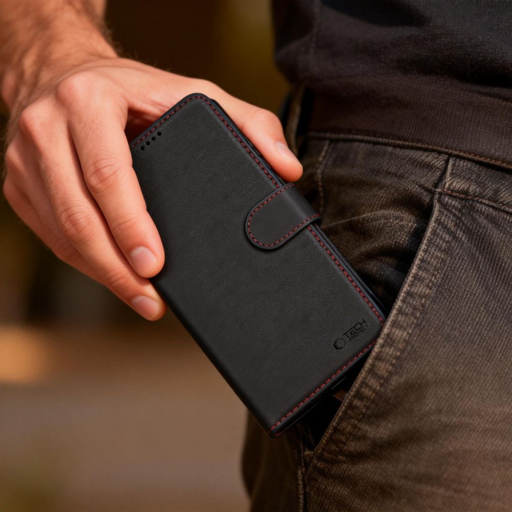 Tech - Protect Samsung Galaxy S26 - Θήκη Πορτοφόλι Stand από Δερματίνη - Wallet - Black / Red