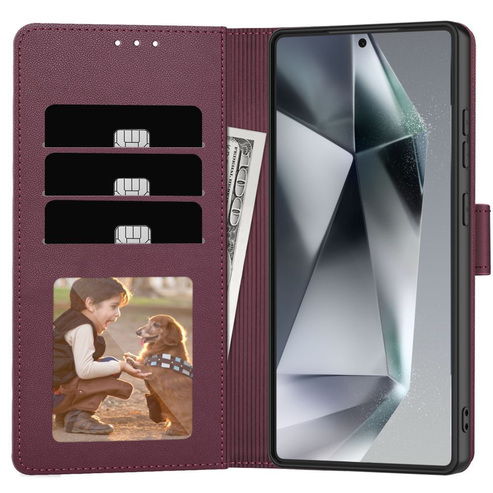 Tech - Protect Samsung Galaxy S26 - Θήκη Πορτοφόλι Stand από Δερματίνη - Wallet - Mulberry