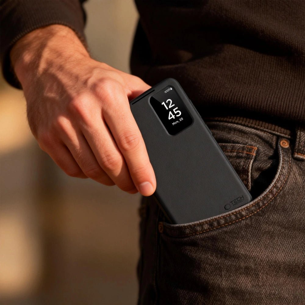 Tech - Protect Samsung Galaxy S26 Ultra - Θήκη Βιβλίο με Θέση για 1 Κάρτα - Smart Wallet - Matte Black