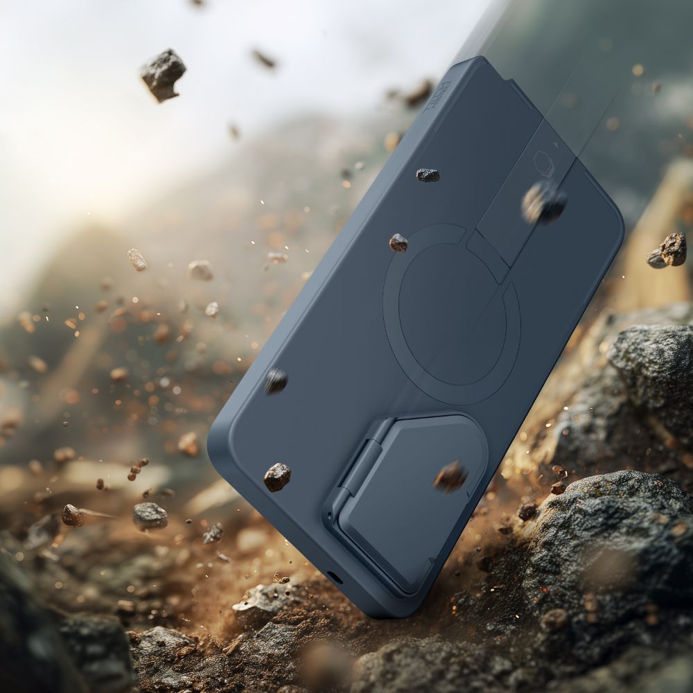 Tech - Protect Samsung Galaxy S26 Ultra - Σκληρή Θήκη με Ανοιγόμενο Κάλυμμα Κάμερας και Stand - Kevlar Aura MagSafe - Navy Blue
