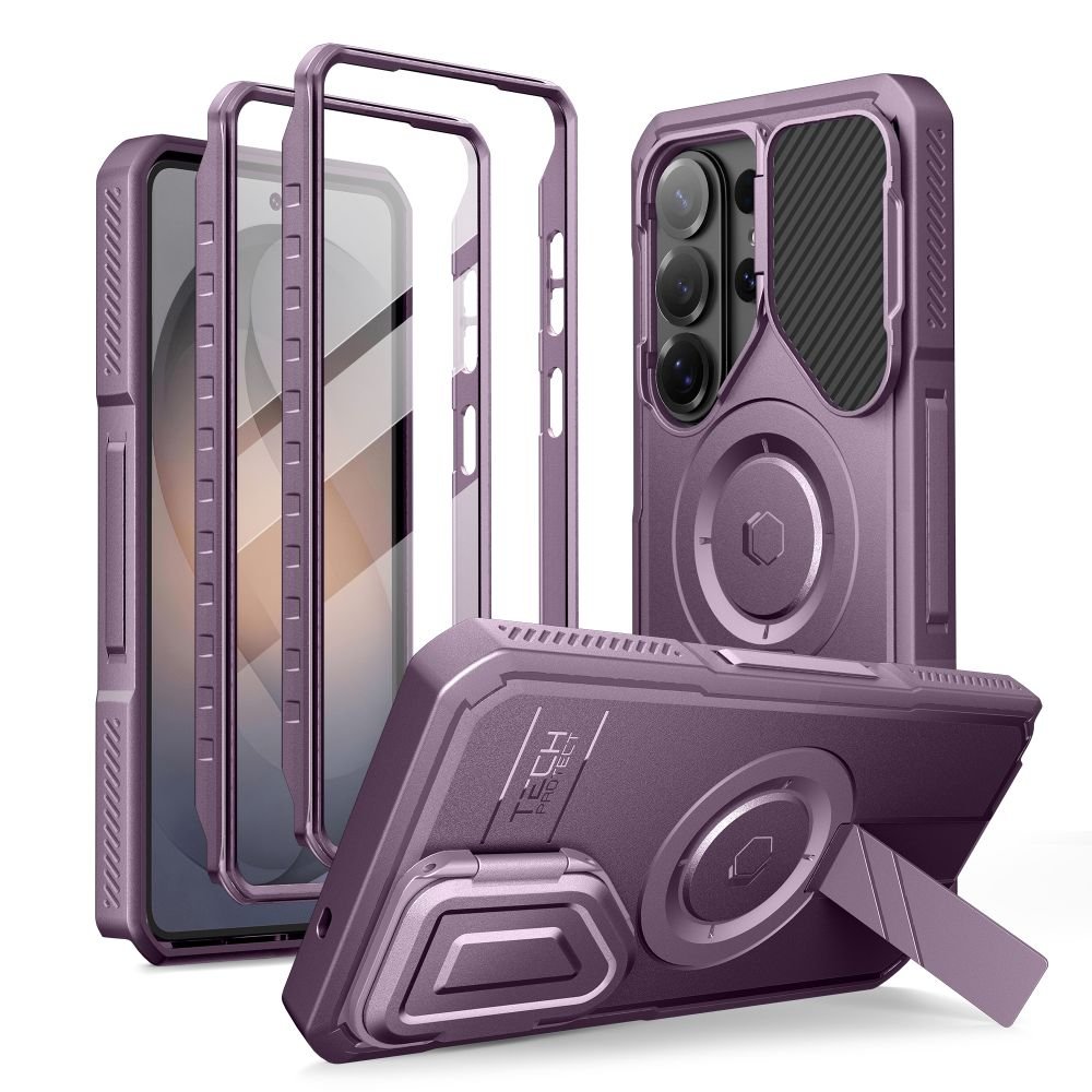 Tech - Protect Samsung Galaxy S26 Ultra - Θήκη 360 Full Body με Προστασία για την Οθόνη και την Κάμερα και Stand - Kevlar MagSafe 2 - Set - Violet