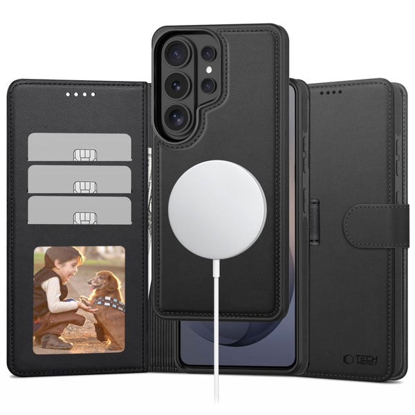 Tech - Protect Samsung Galaxy S26 Ultra Θήκη Πορτοφόλι Stand από Δερματίνη με Αποσπώμενη θήκη MagSafe - Matte Black