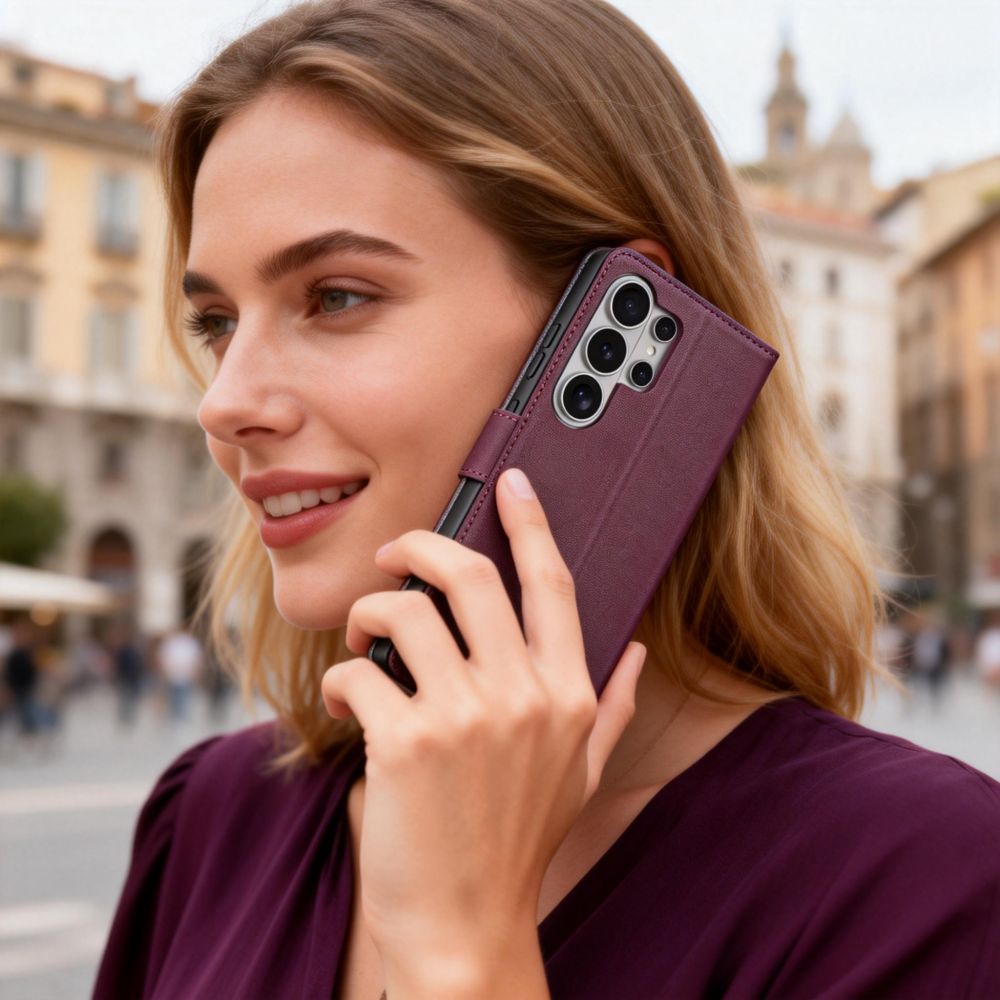 Tech - Protect Samsung Galaxy S26 Ultra - Θήκη Πορτοφόλι Stand από Δερματίνη - Wallet - Mulberry