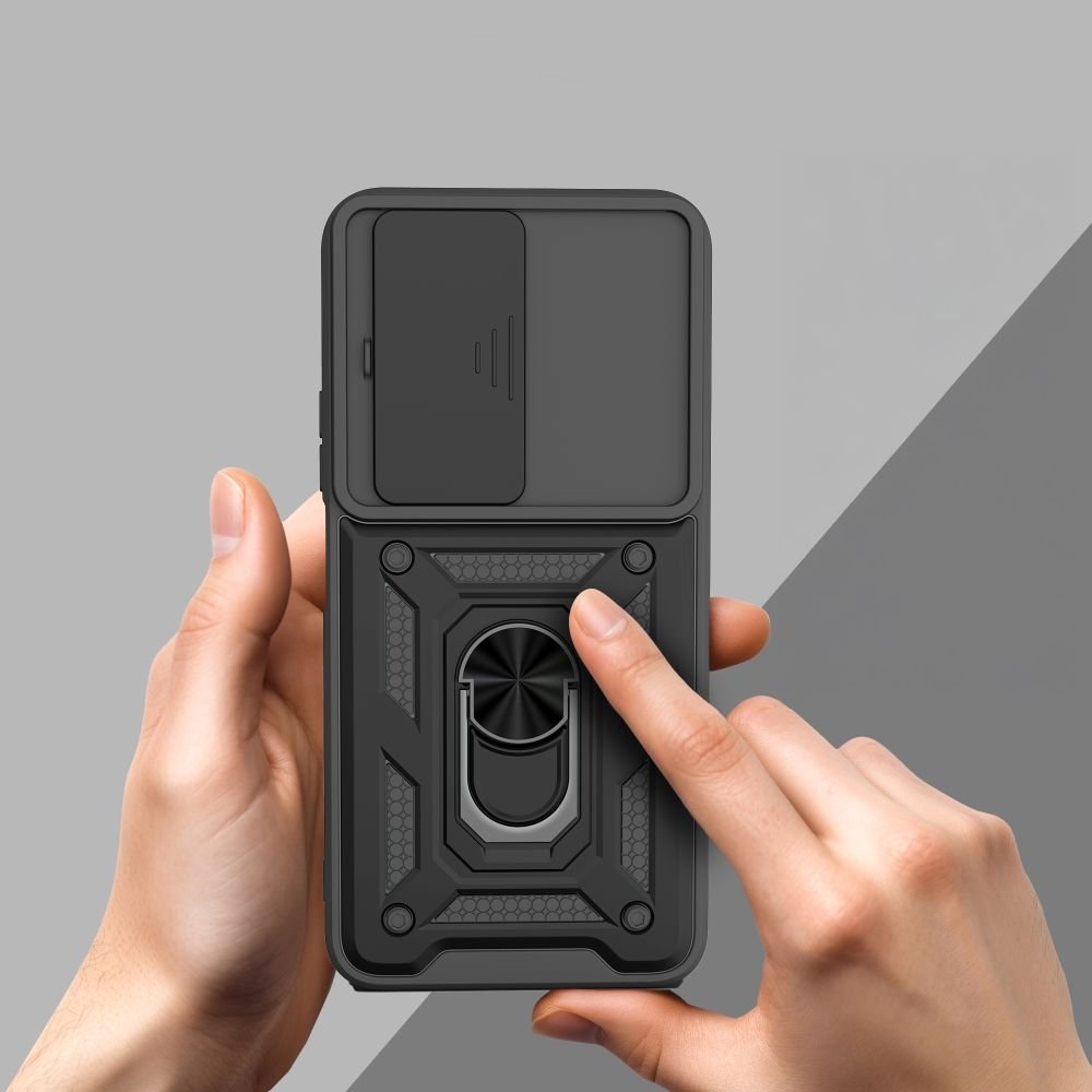 Tech - Protect Xiaomi Redmi 15 4G / 5G - Σκληρή Θήκη με Πλαίσιο Σιλικόνης και Δαχτυλίδι Συγκράτησης - Camshield Pro - Black