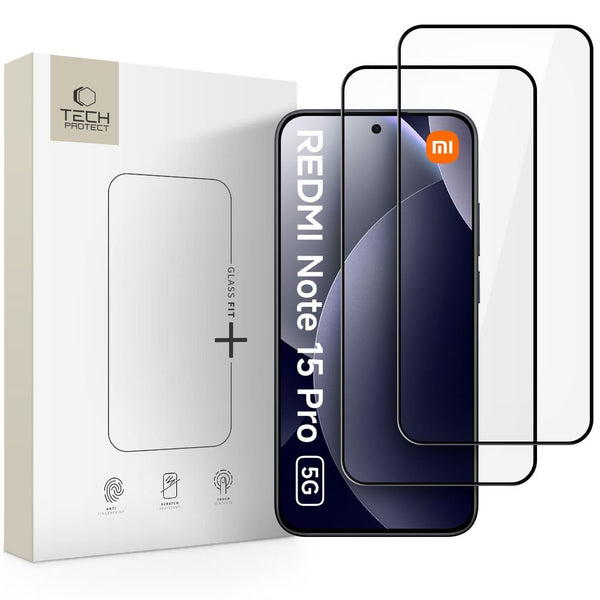 Tech - Protect Xiaomi Redmi Note 15 Pro 5G - Αντιχαρακτικό Γυαλί Οθόνης - Glass Fit+ - 2 Τεμάχια - Black