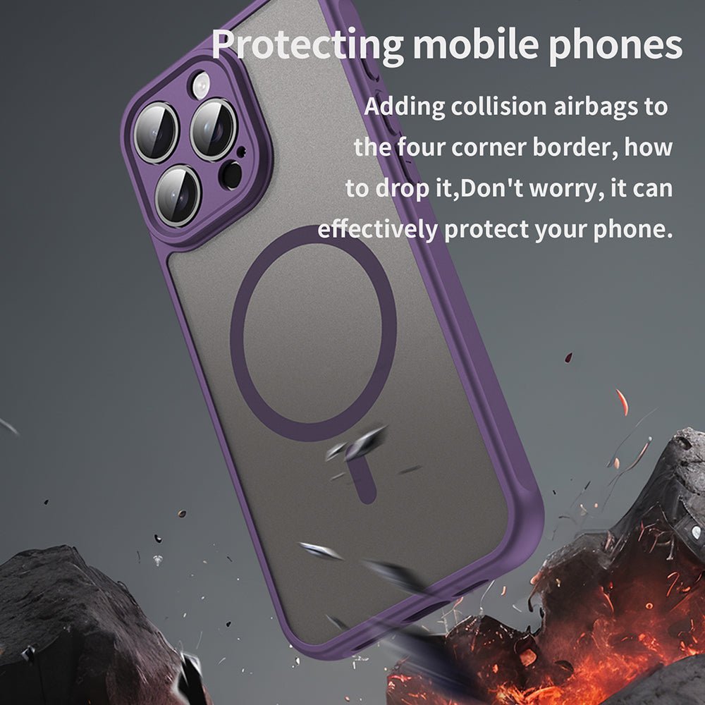Techsuit iPhone 15 Pro Max - Σκληρή Θήκη με Πλαίσιο Σιλικόνης και MagSafe - HaloFrost II MagSafe - Purple