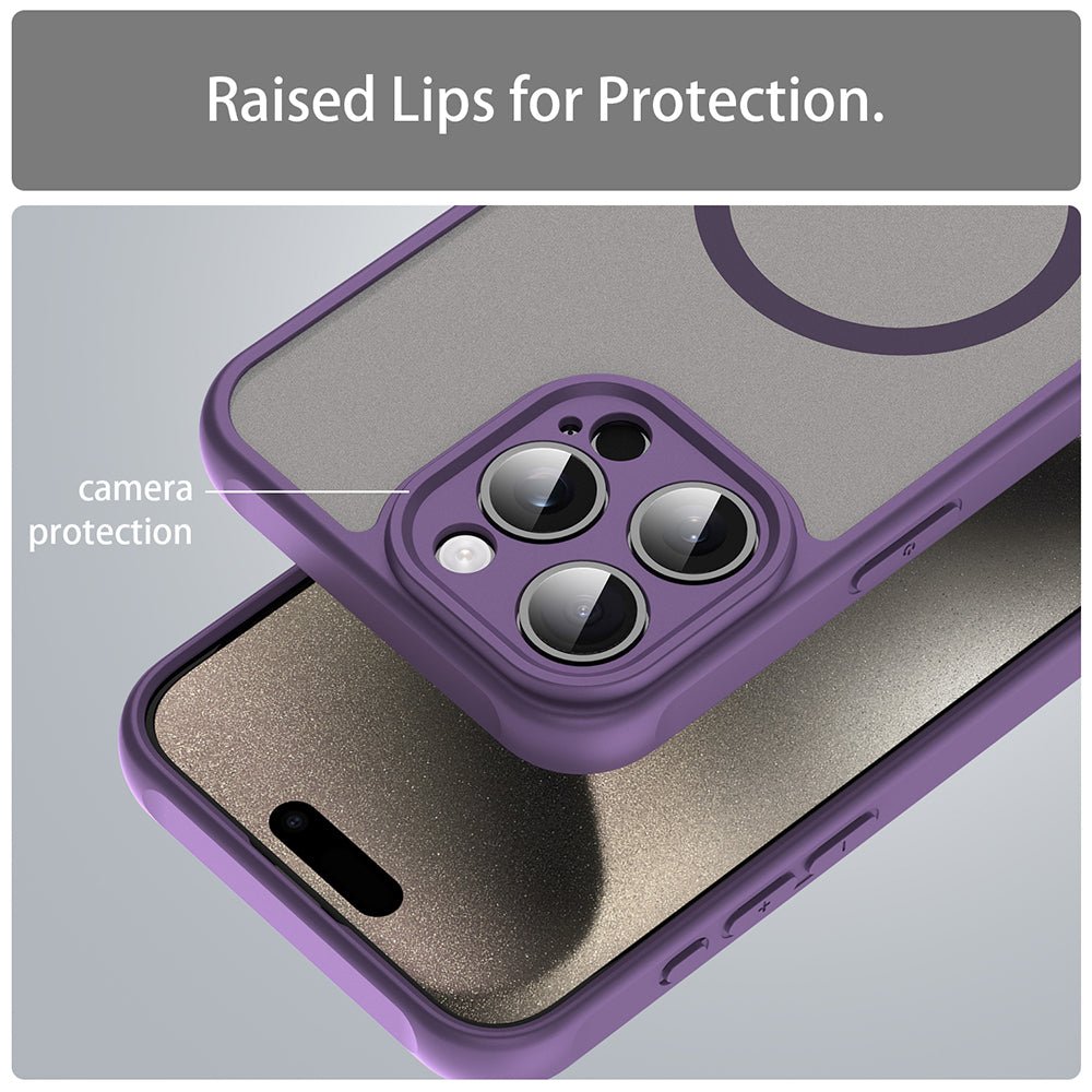 Techsuit iPhone 15 Pro Max - Σκληρή Θήκη με Πλαίσιο Σιλικόνης και MagSafe - HaloFrost II MagSafe - Purple