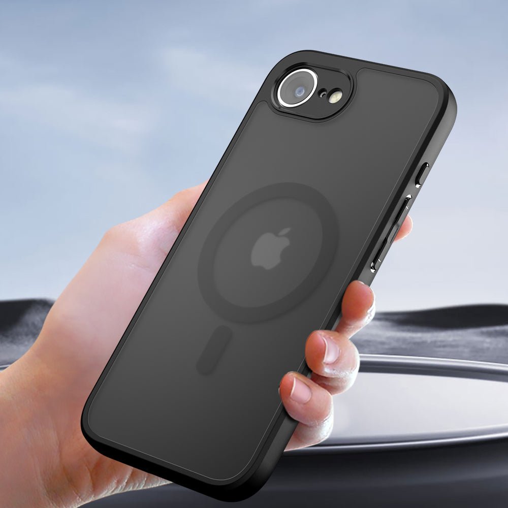 Techsuit iPhone 15 - Σκληρή Θήκη με Πλαίσιο Σιλικόνης και MagSafe - PureFrost MagSafe - Frosted Black