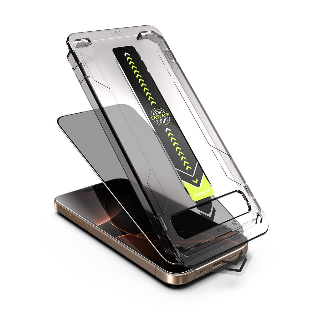 Techsuit iPhone 16 Pro Max - Full Screen Αντιχαρακτικό Γυαλί Οθόνης - TitanGlass FullCover - Privacy