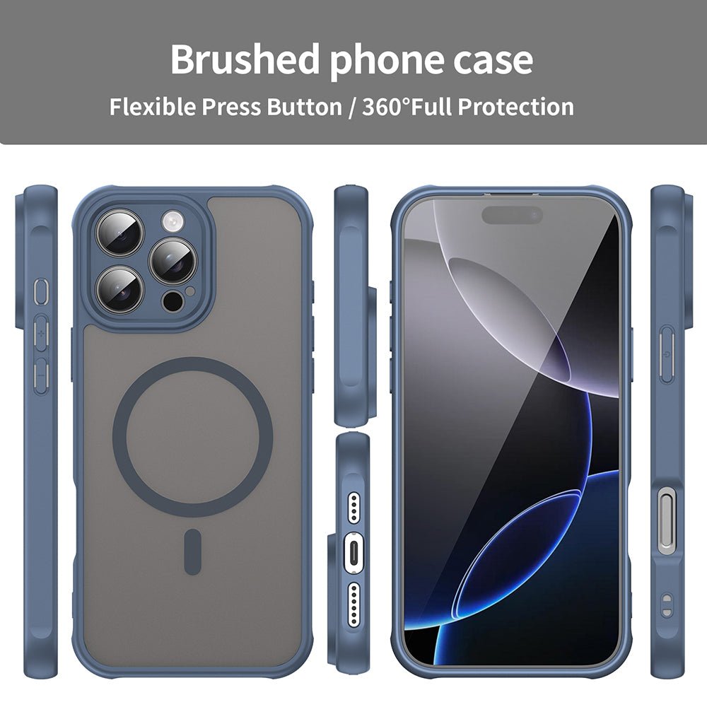 Techsuit iPhone 16 Pro Max - Σκληρή Θήκη με Πλαίσιο Σιλικόνης και MagSafe - HaloFrost II MagSafe - Navy Blue