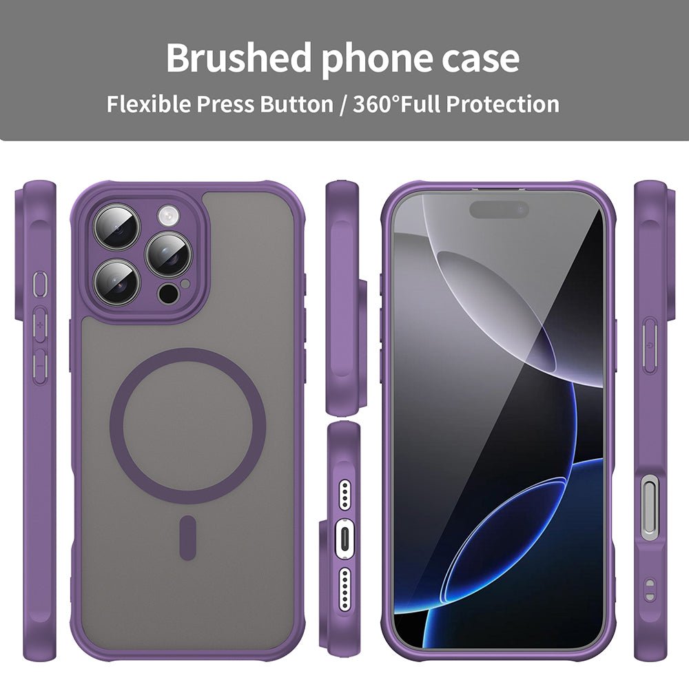 Techsuit iPhone 16 Pro Max - Σκληρή Θήκη με Πλαίσιο Σιλικόνης και MagSafe - HaloFrost II MagSafe - Purple