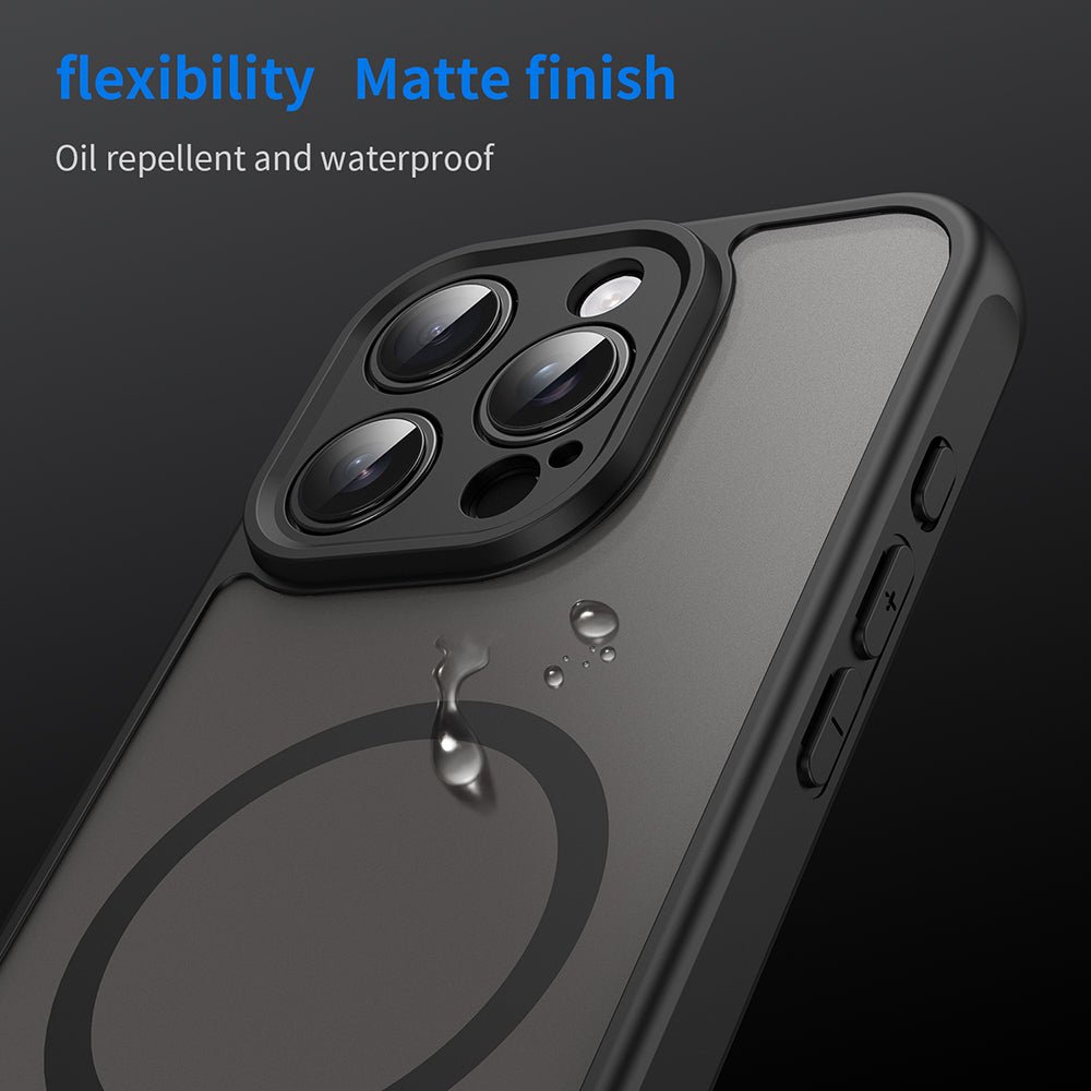 Techsuit iPhone 16 Pro - Σκληρή Θήκη με Πλαίσιο Σιλικόνης και MagSafe - HaloFrost II MagSafe - Black