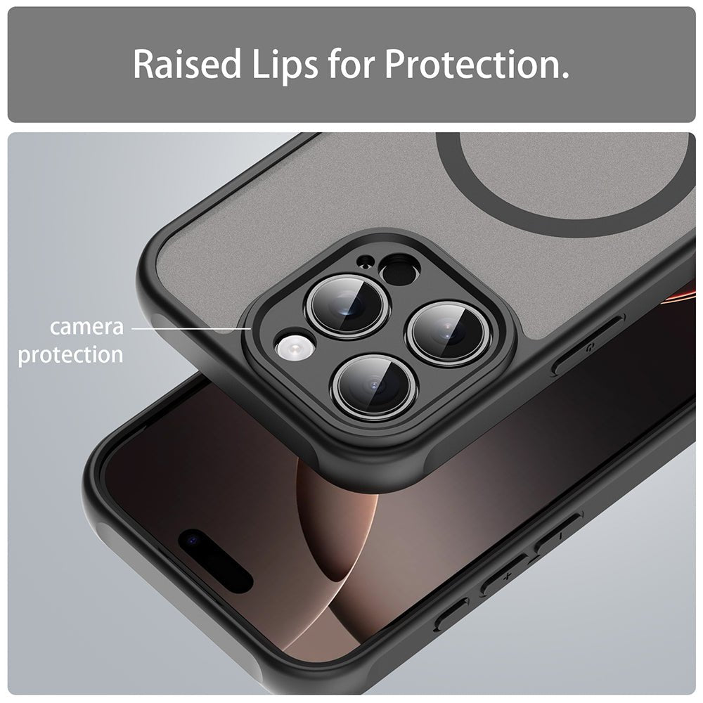 Techsuit iPhone 16 Pro - Σκληρή Θήκη με Πλαίσιο Σιλικόνης και MagSafe - HaloFrost II MagSafe - Black