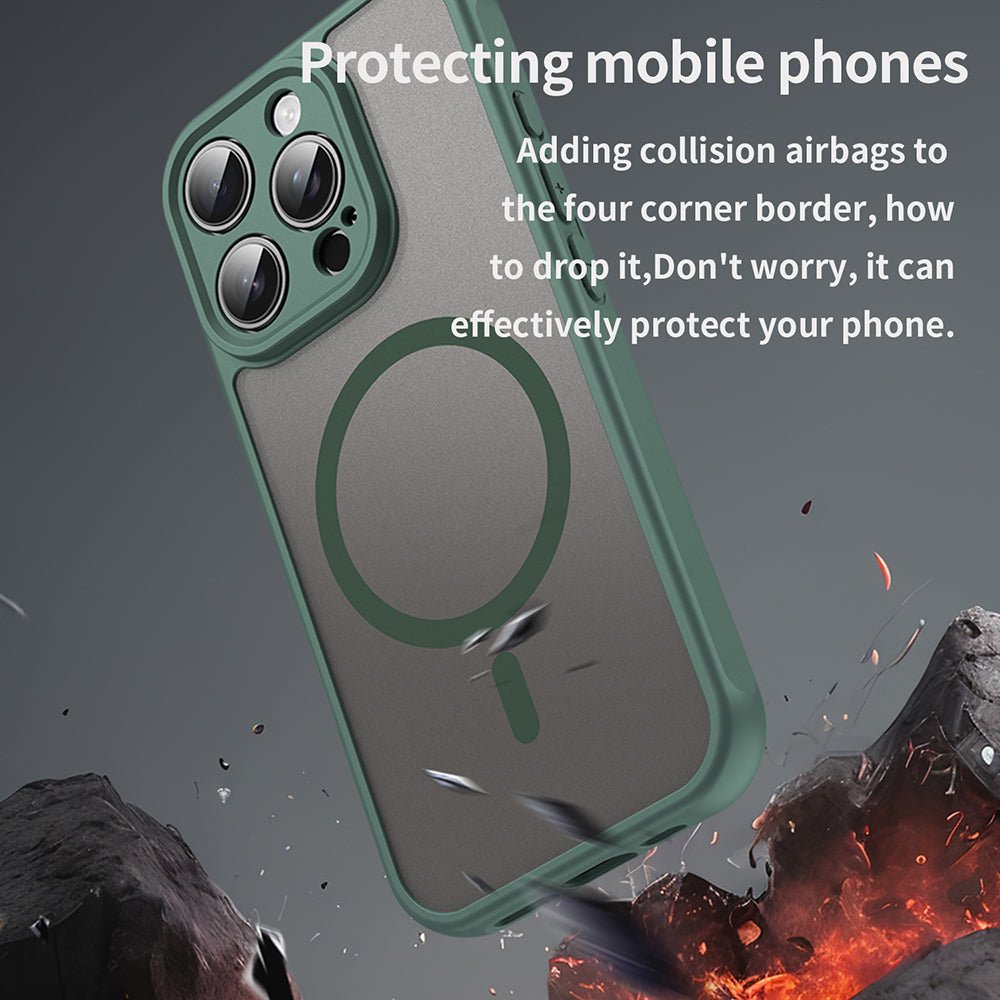 Techsuit iPhone 16 Pro - Σκληρή Θήκη με Πλαίσιο Σιλικόνης και MagSafe - HaloFrost II MagSafe - Green