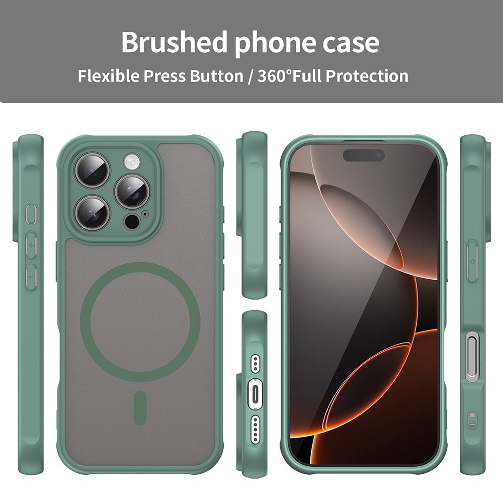 Techsuit iPhone 16 Pro - Σκληρή Θήκη με Πλαίσιο Σιλικόνης και MagSafe - HaloFrost II MagSafe - Green