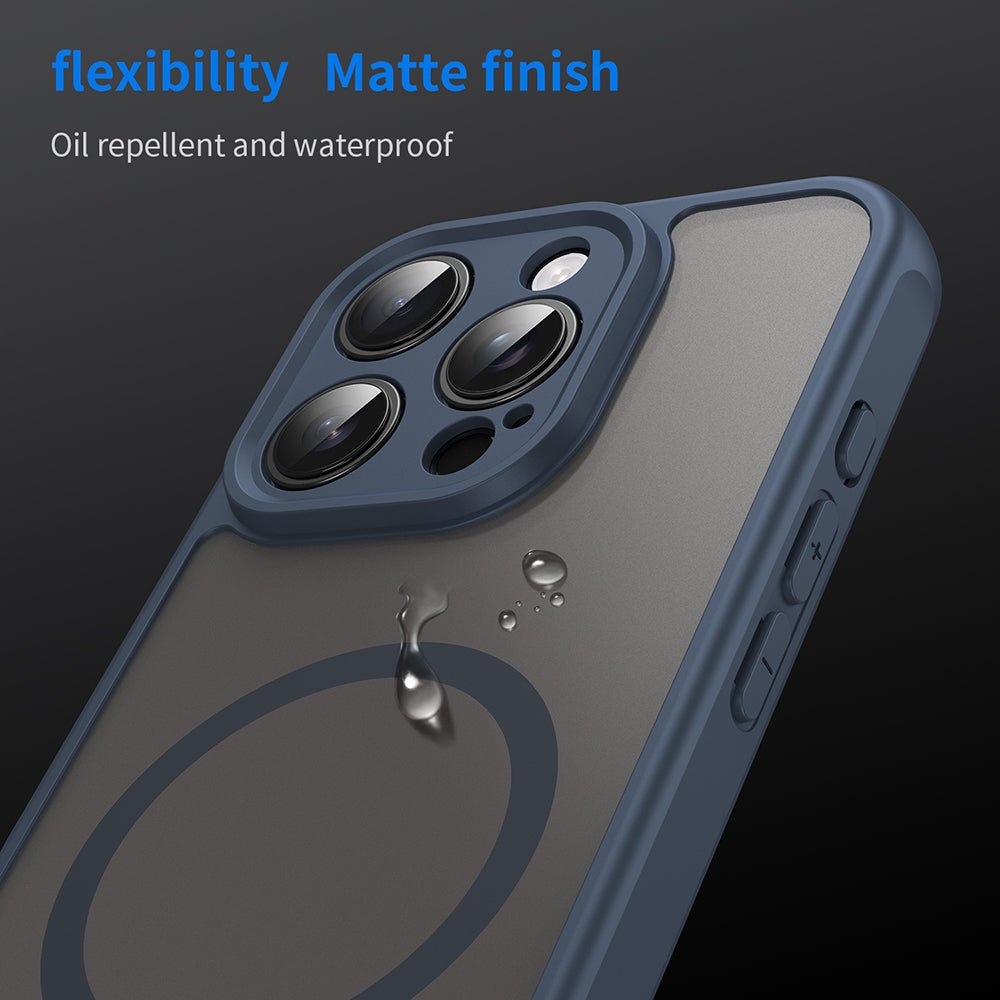Techsuit iPhone 16 Pro - Σκληρή Θήκη με Πλαίσιο Σιλικόνης και MagSafe - HaloFrost II MagSafe - Navy Blue
