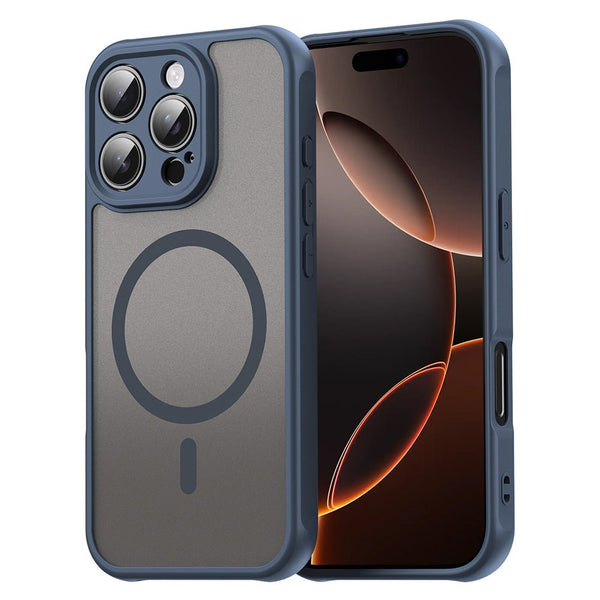 Techsuit iPhone 16 Pro - Σκληρή Θήκη με Πλαίσιο Σιλικόνης και MagSafe - HaloFrost II MagSafe - Navy Blue