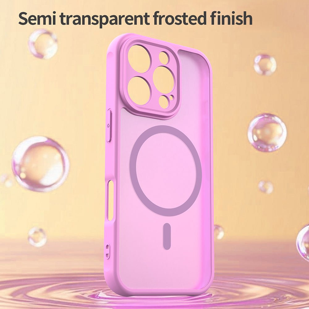 Techsuit iPhone 16 Pro - Σκληρή Θήκη με Πλαίσιο Σιλικόνης και MagSafe - HaloFrost II MagSafe - Pink