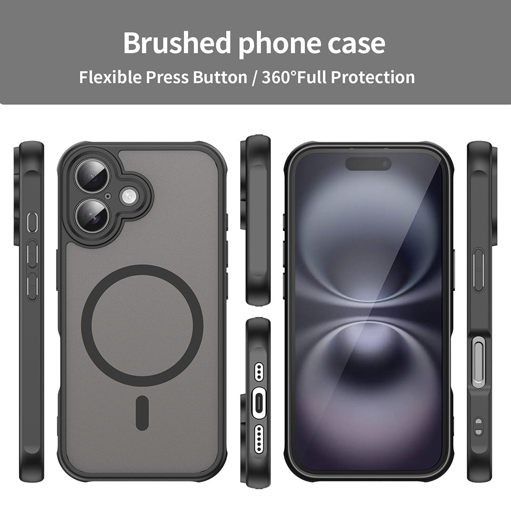 Techsuit iPhone 16 - Σκληρή Θήκη με Πλαίσιο Σιλικόνης και MagSafe - HaloFrost II MagSafe - Black