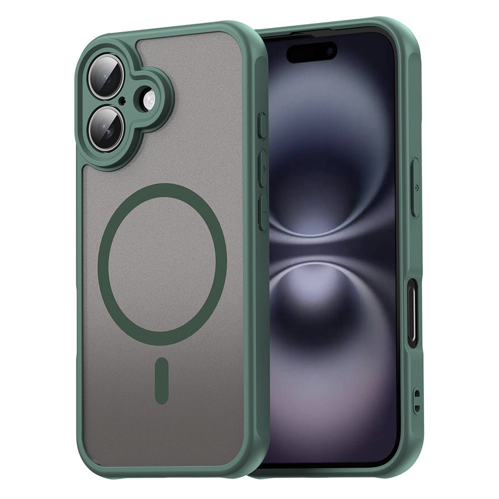 Techsuit iPhone 16 - Σκληρή Θήκη με Πλαίσιο Σιλικόνης και MagSafe - HaloFrost II MagSafe - Green