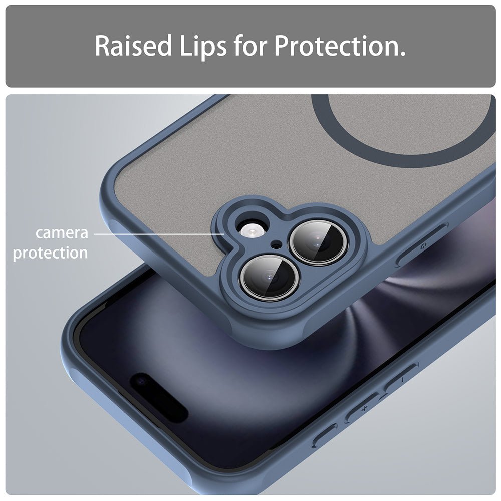 Techsuit iPhone 16 - Σκληρή Θήκη με Πλαίσιο Σιλικόνης και MagSafe - HaloFrost II MagSafe - Navy Blue