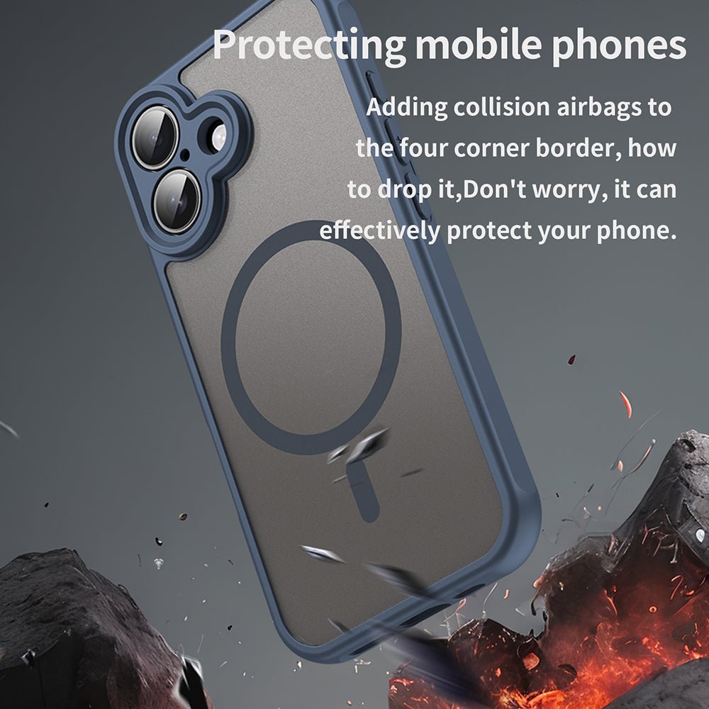 Techsuit iPhone 16 - Σκληρή Θήκη με Πλαίσιο Σιλικόνης και MagSafe - HaloFrost II MagSafe - Navy Blue