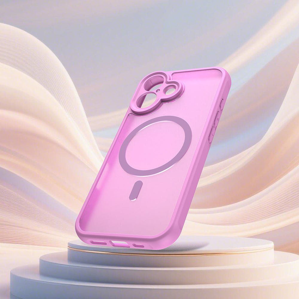 Techsuit iPhone 16 - Σκληρή Θήκη με Πλαίσιο Σιλικόνης και MagSafe - HaloFrost II MagSafe - Pink