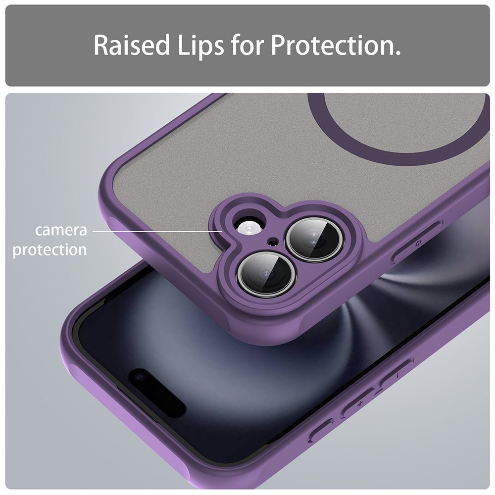 Techsuit iPhone 16 - Σκληρή Θήκη με Πλαίσιο Σιλικόνης και MagSafe - HaloFrost II MagSafe - Purple