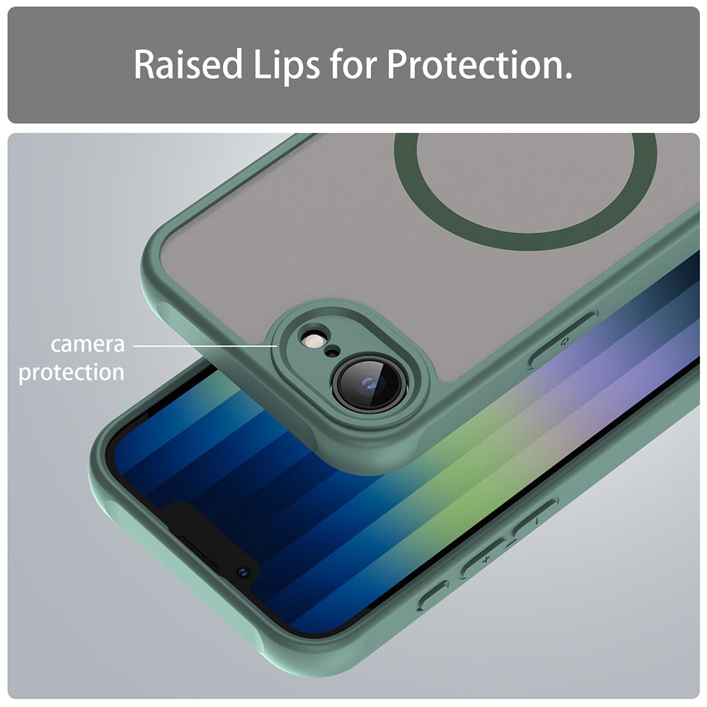Techsuit iPhone 16e / iPhone 17e - Σκληρή Θήκη με Πλαίσιο Σιλικόνης και MagSafe - HaloFrost II MagSafe - Green