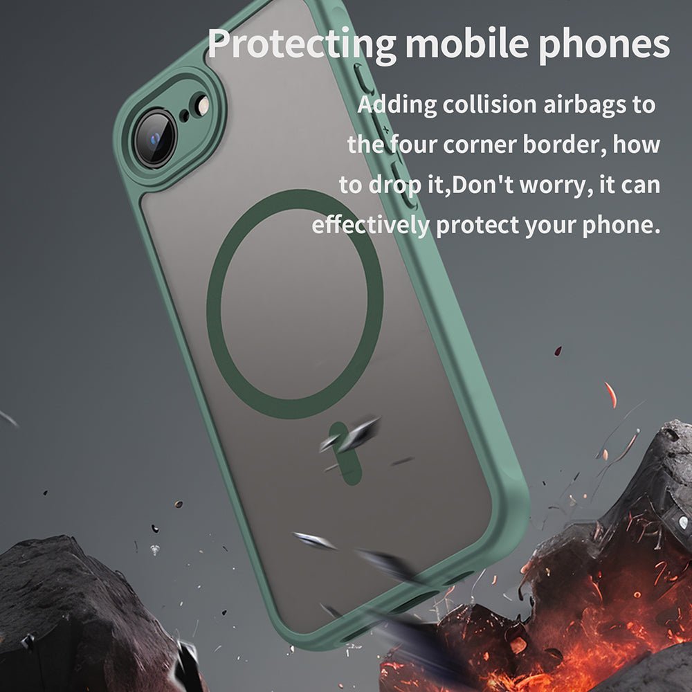 Techsuit iPhone 16e / iPhone 17e - Σκληρή Θήκη με Πλαίσιο Σιλικόνης και MagSafe - HaloFrost II MagSafe - Green