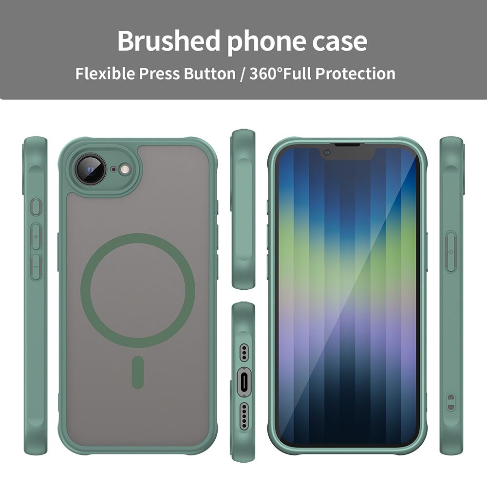 Techsuit iPhone 16e / iPhone 17e - Σκληρή Θήκη με Πλαίσιο Σιλικόνης και MagSafe - HaloFrost II MagSafe - Green