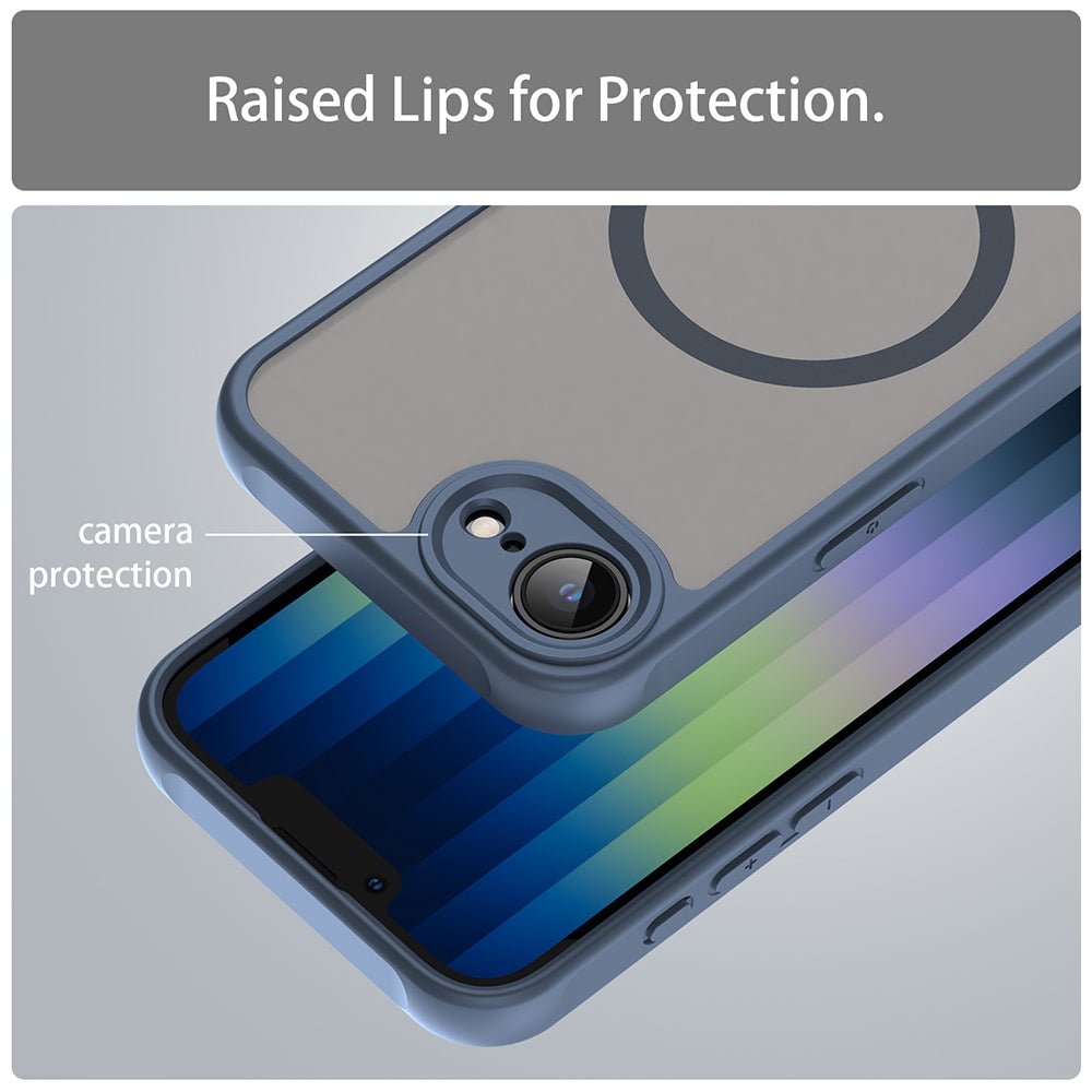 Techsuit iPhone 16e / iPhone 17e - Σκληρή Θήκη με Πλαίσιο Σιλικόνης και MagSafe - HaloFrost II MagSafe - Navy Blue