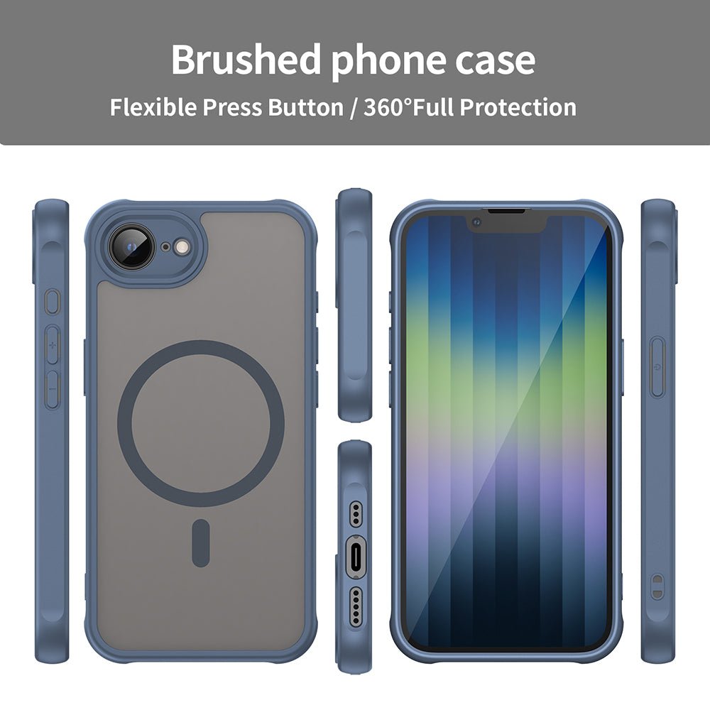 Techsuit iPhone 16e / iPhone 17e - Σκληρή Θήκη με Πλαίσιο Σιλικόνης και MagSafe - HaloFrost II MagSafe - Navy Blue