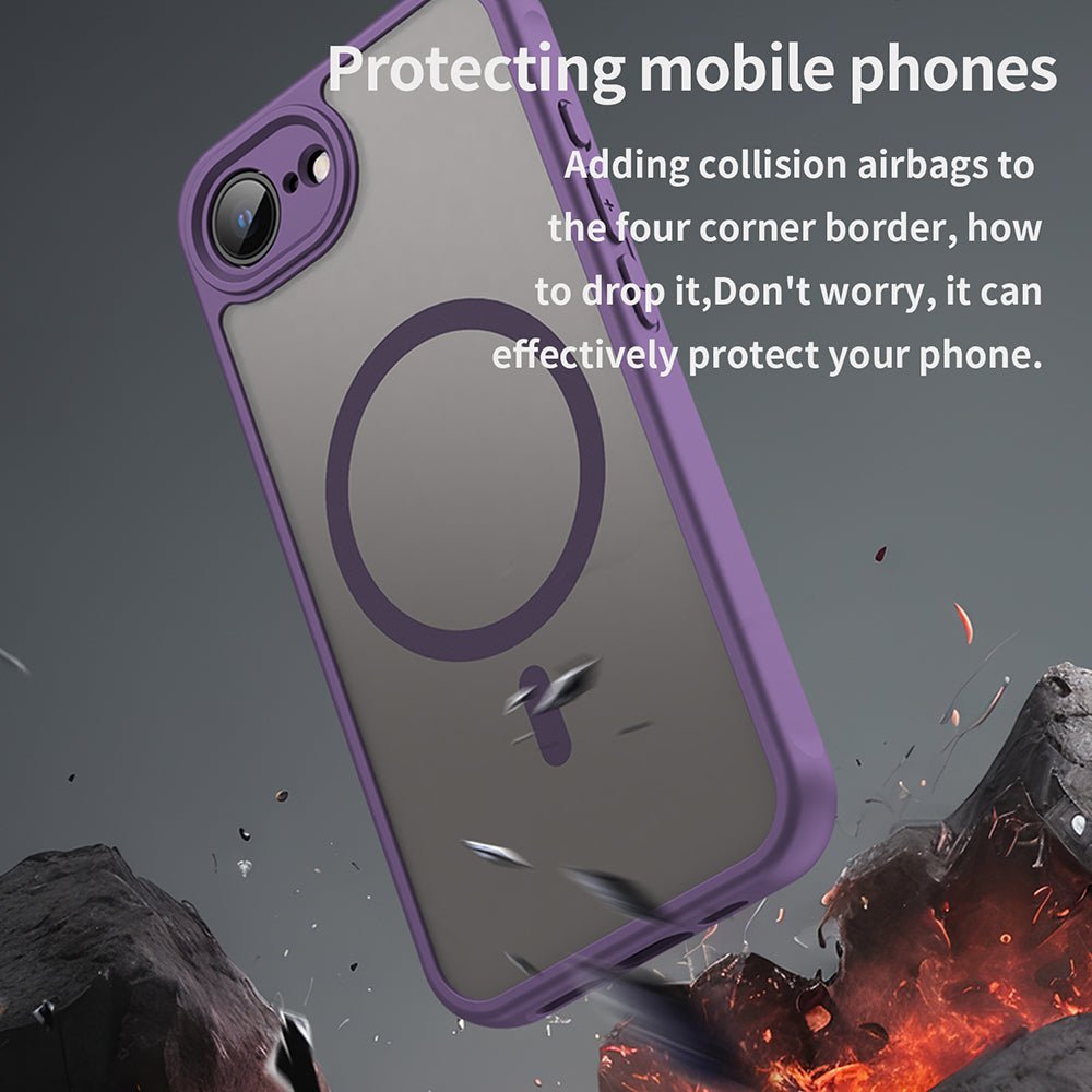 Techsuit iPhone 16e / iPhone 17e - Σκληρή Θήκη με Πλαίσιο Σιλικόνης και MagSafe - HaloFrost II MagSafe - Purple