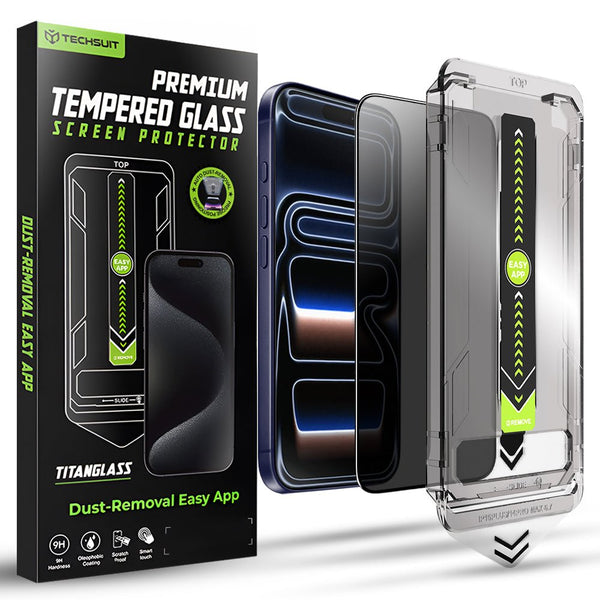 Techsuit iPhone 17 Pro - Full Screen Αντιχαρακτικό Γυαλί Οθόνης - TitanGlass FullCover - Privacy