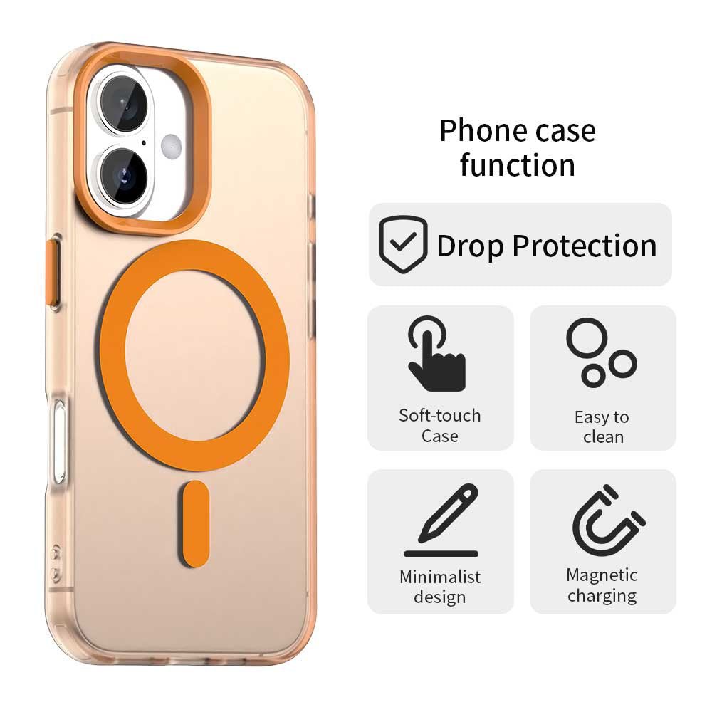 Techsuit iPhone 17 Pro Max - Σκληρή Θήκη με Πλαίσιο Σιλικόνης και MagSafe - CandyCase MagSafe - Orange