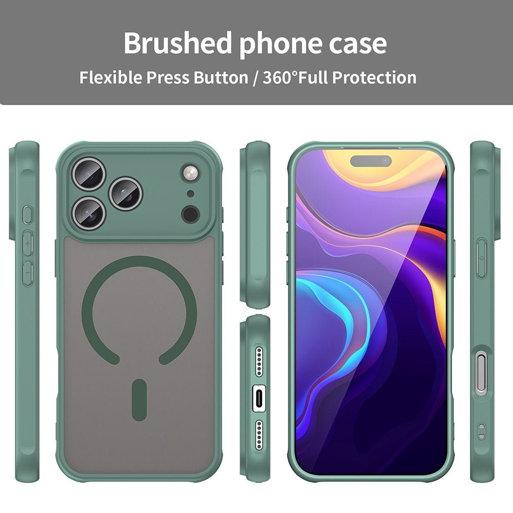 Techsuit iPhone 17 Pro Max - Σκληρή Θήκη με Πλαίσιο Σιλικόνης και MagSafe - HaloFrost II MagSafe - Green
