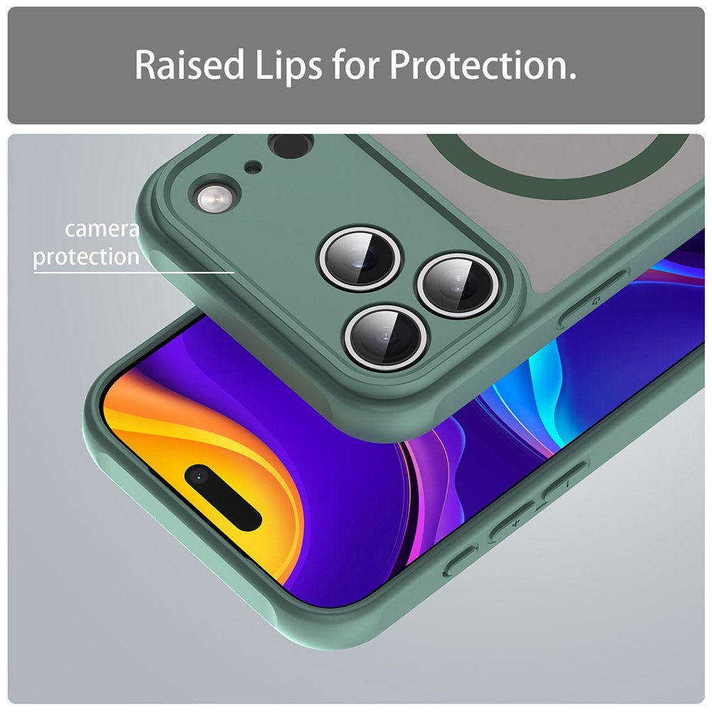 Techsuit iPhone 17 Pro Max - Σκληρή Θήκη με Πλαίσιο Σιλικόνης και MagSafe - HaloFrost II MagSafe - Green