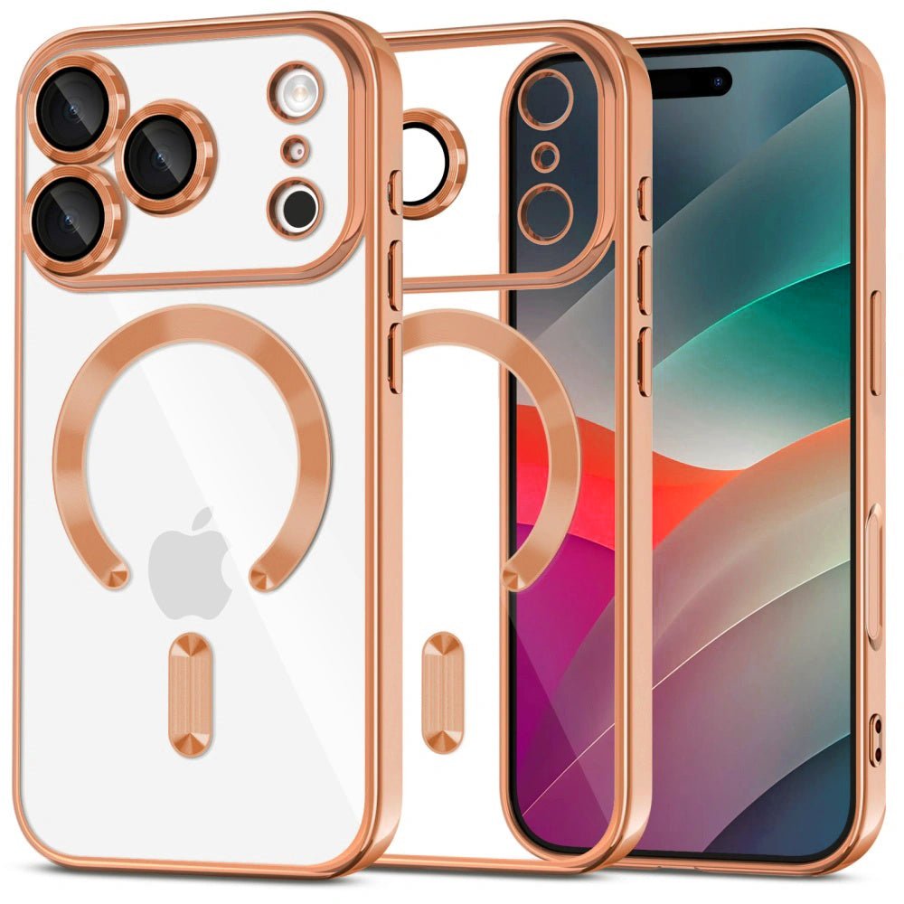 Techsuit iPhone 17 Pro Max - Θήκη Σιλικόνης - Luxury Crystal MagSafe - Orange