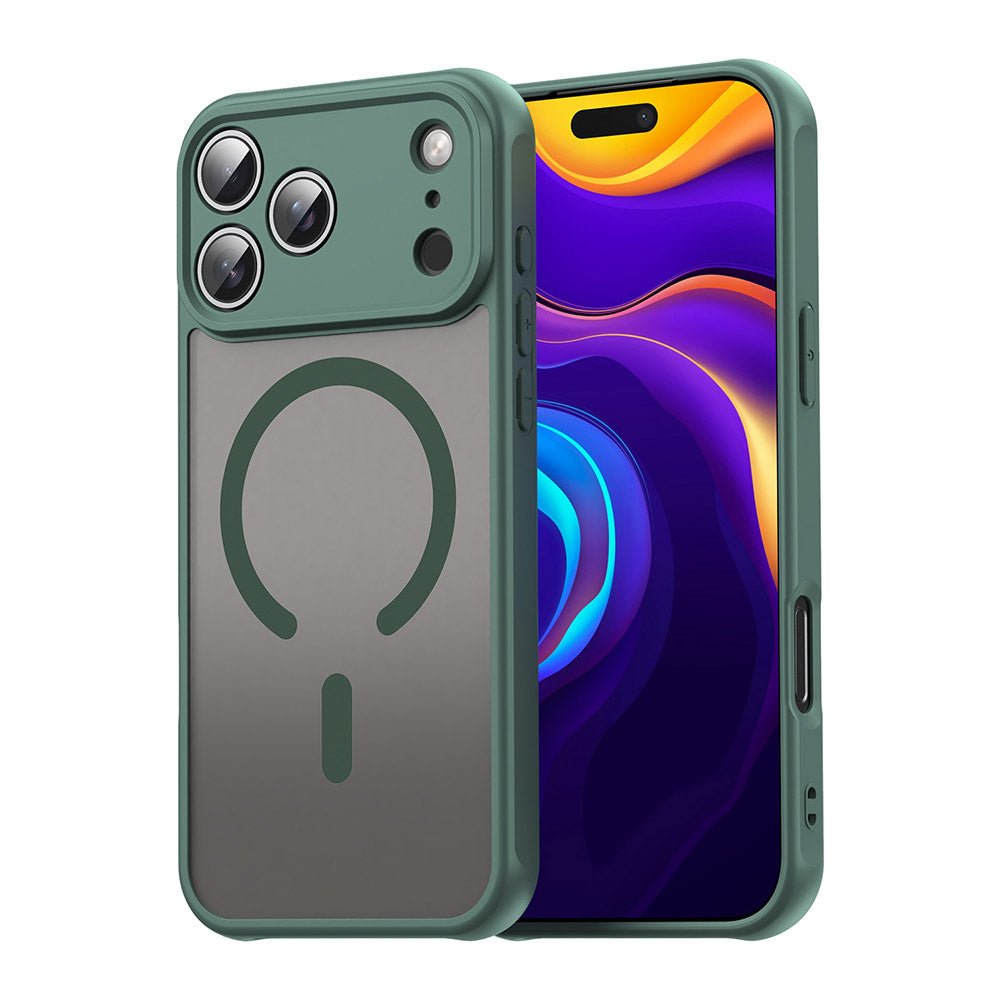 Techsuit iPhone 17 Pro - Σκληρή Θήκη με Πλαίσιο Σιλικόνης και MagSafe - HaloFrost II MagSafe - Green