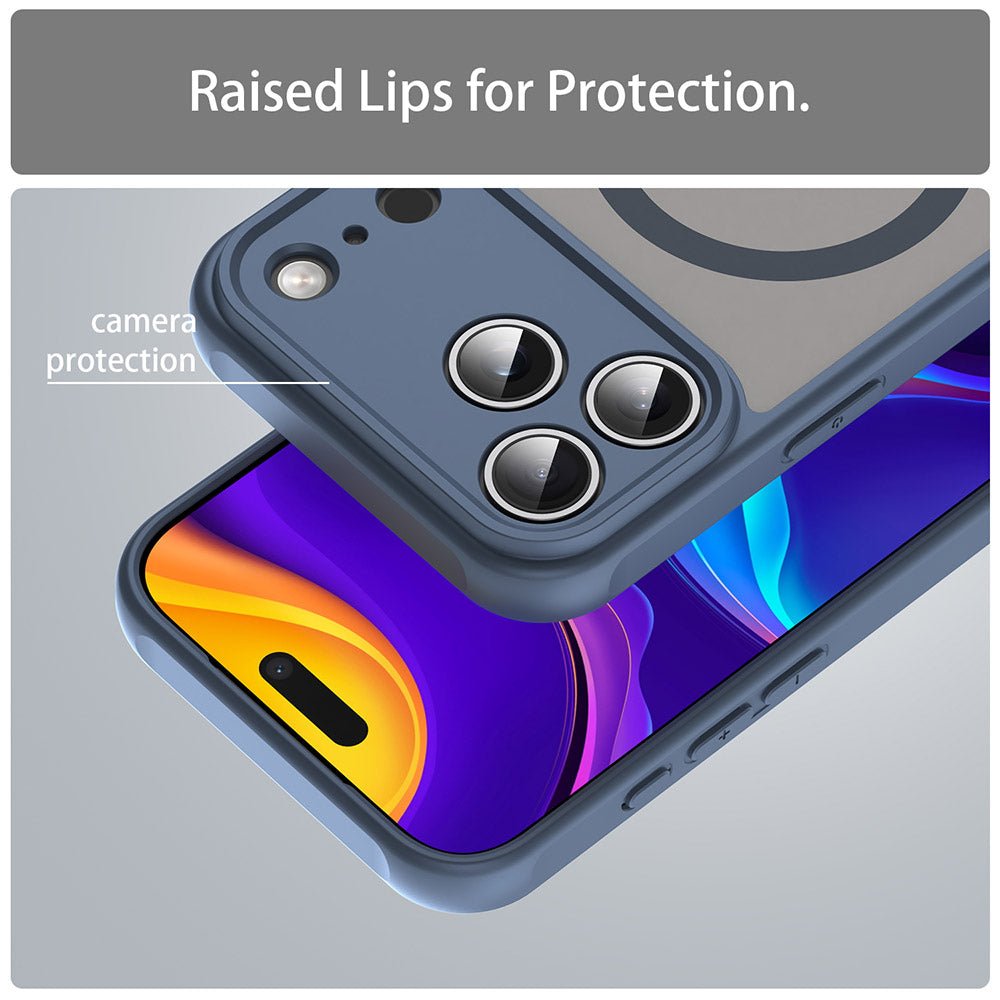 Techsuit iPhone 17 Pro - Σκληρή Θήκη με Πλαίσιο Σιλικόνης και MagSafe - HaloFrost II MagSafe - Navy Blue
