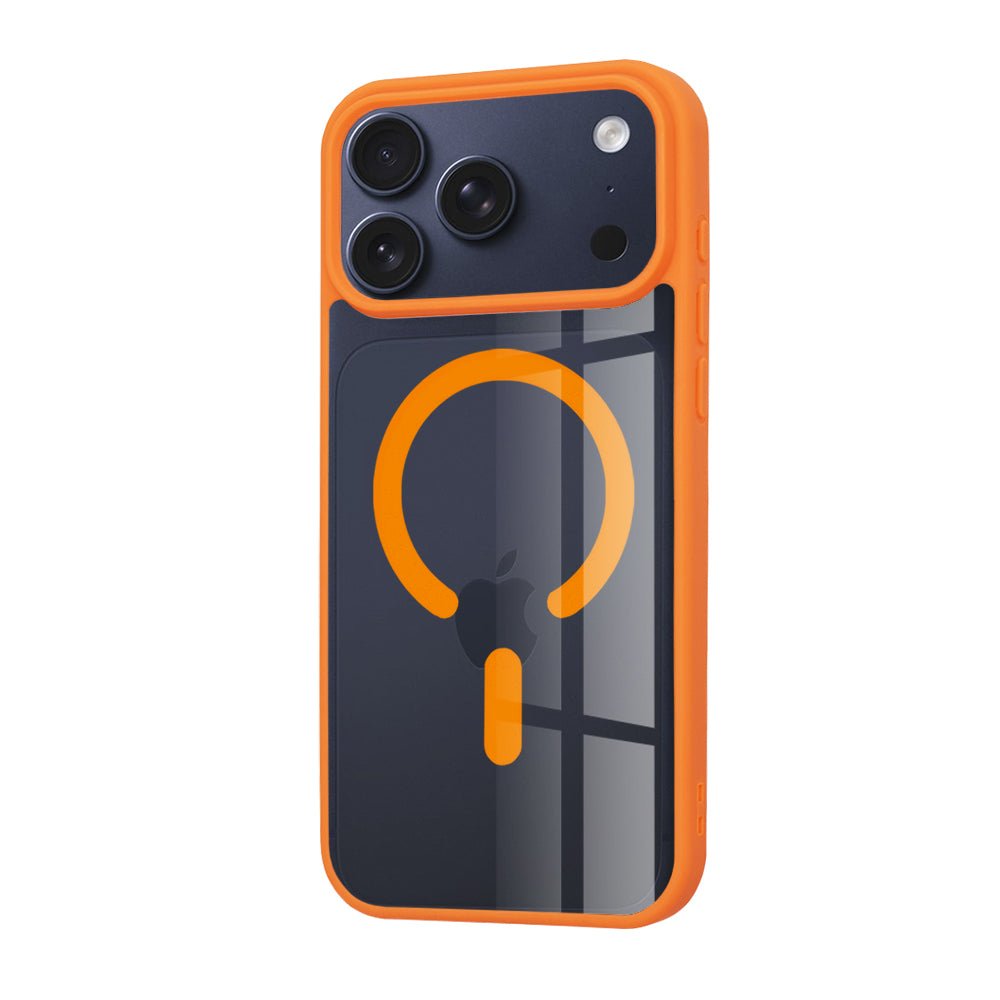 Techsuit iPhone 17 Pro - Σκληρή Θήκη με Πλαίσιο Σιλικόνης - MagSafe Pro - Clear / Orange